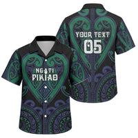 Custom Aotearoa Ngati Pikiao Family Matching Tank Maxi Dress and Hawaiian Shirt Maori Tribal Pattern LT05 Son's Shirt Green - Polynesian Pride