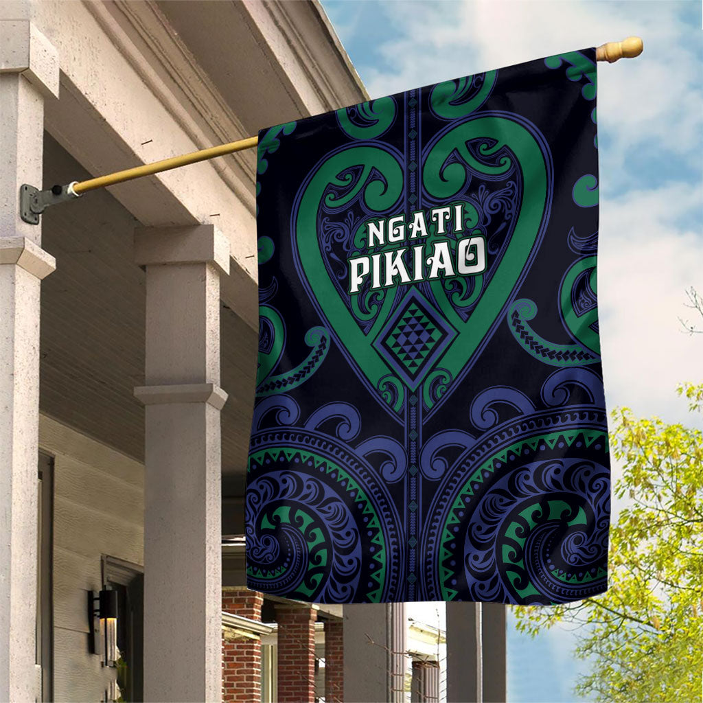 Aotearoa Ngati Pikiao Garden Flag Maori Tribal Pattern LT05 House Flag Green - Polynesian Pride