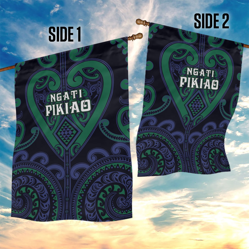 Aotearoa Ngati Pikiao Garden Flag Maori Tribal Pattern LT05 - Polynesian Pride