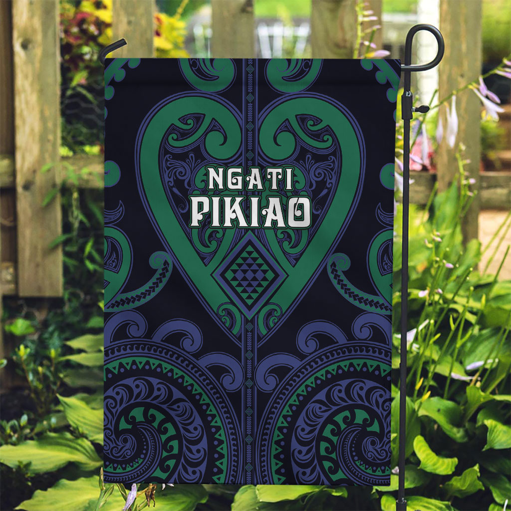 Aotearoa Ngati Pikiao Garden Flag Maori Tribal Pattern LT05 Garden Flag Green - Polynesian Pride