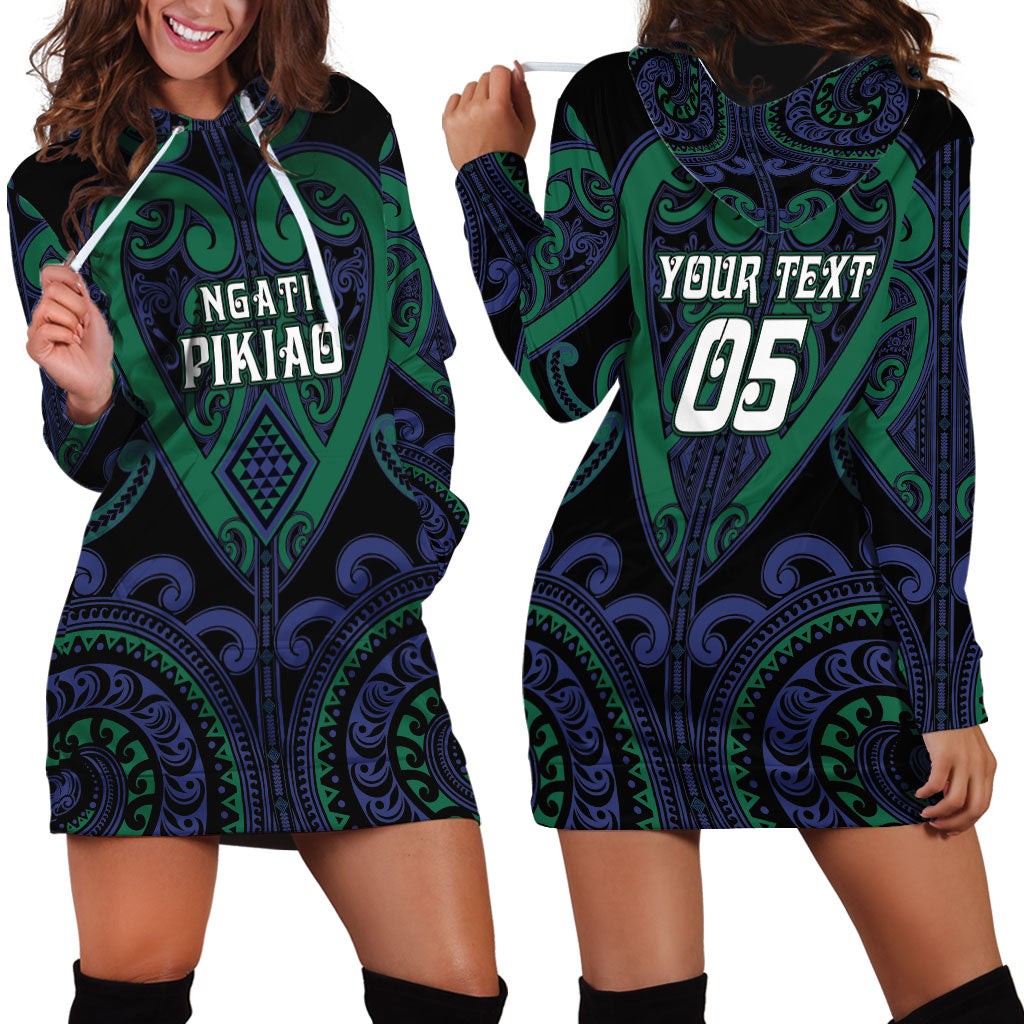 Custom Aotearoa Ngati Pikiao Hoodie Dress Maori Tribal Pattern LT05 - Polynesian Pride