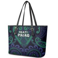 Aotearoa Ngati Pikiao Leather Tote Bag Maori Tribal Pattern LT05 - Polynesian Pride