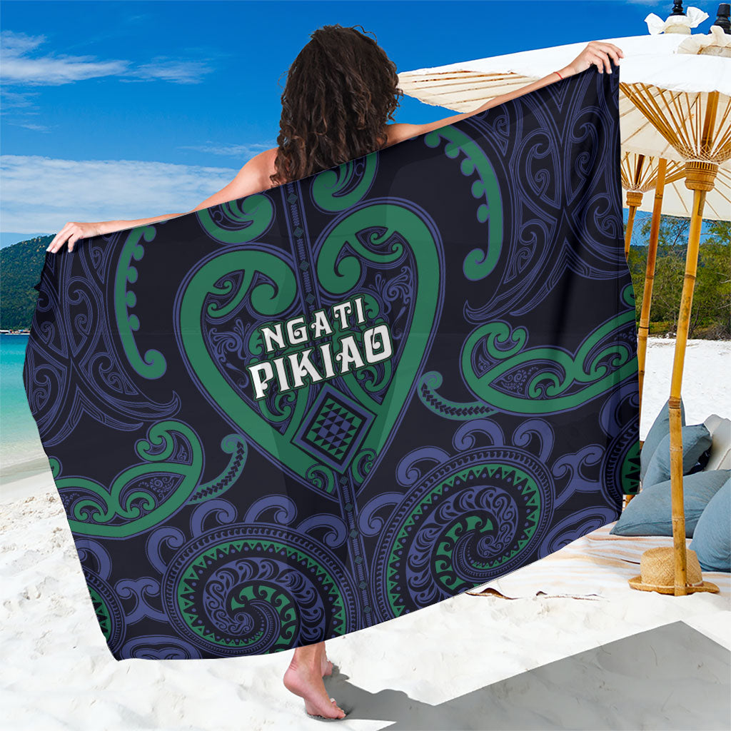 Aotearoa Ngati Pikiao Sarong Maori Tribal Pattern LT05 One Size 44 x 66 inches Green - Polynesian Pride