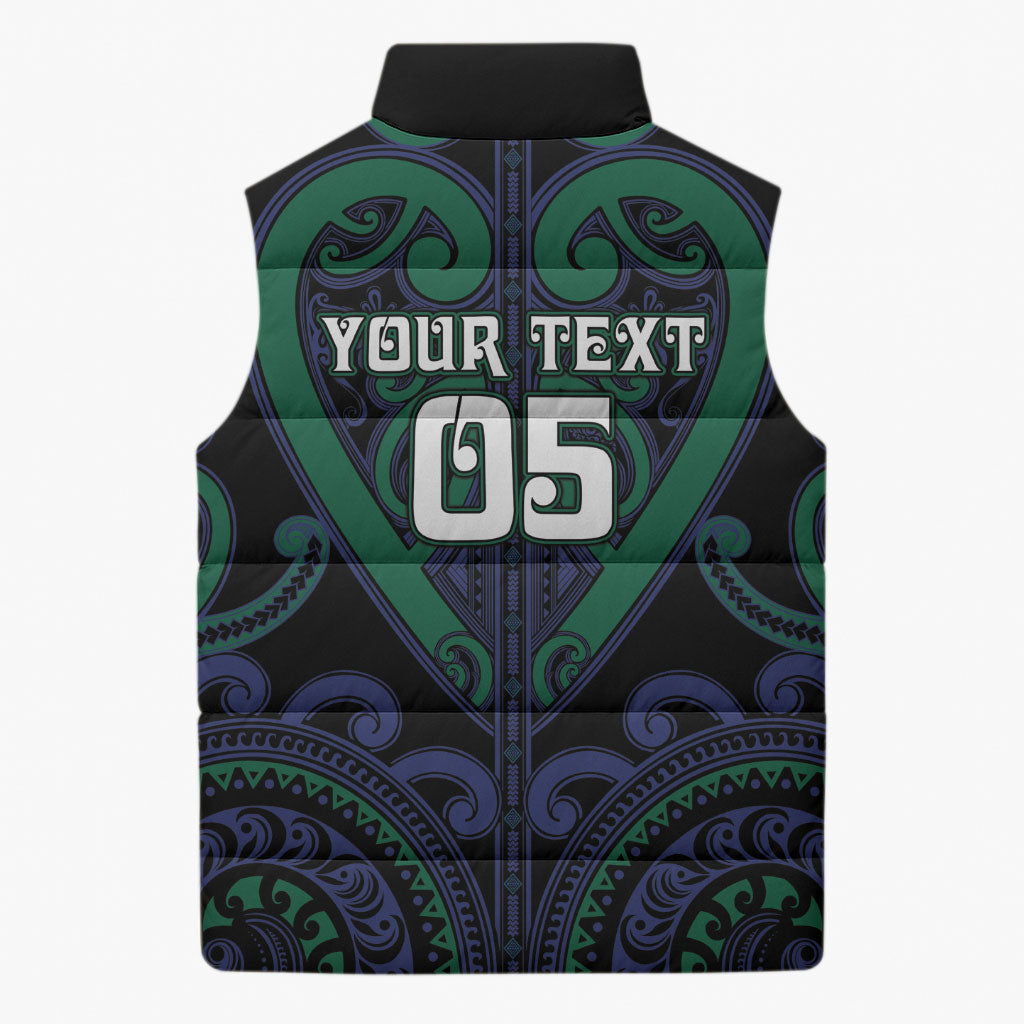 Custom Aotearoa Ngati Pikiao Sleeveless Puffer Jacket Maori Tribal Pattern LT05 - Polynesian Pride
