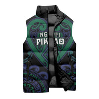Custom Aotearoa Ngati Pikiao Sleeveless Puffer Jacket Maori Tribal Pattern LT05 - Polynesian Pride