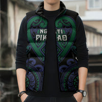 Custom Aotearoa Ngati Pikiao Sleeveless Puffer Jacket Maori Tribal Pattern LT05 - Polynesian Pride