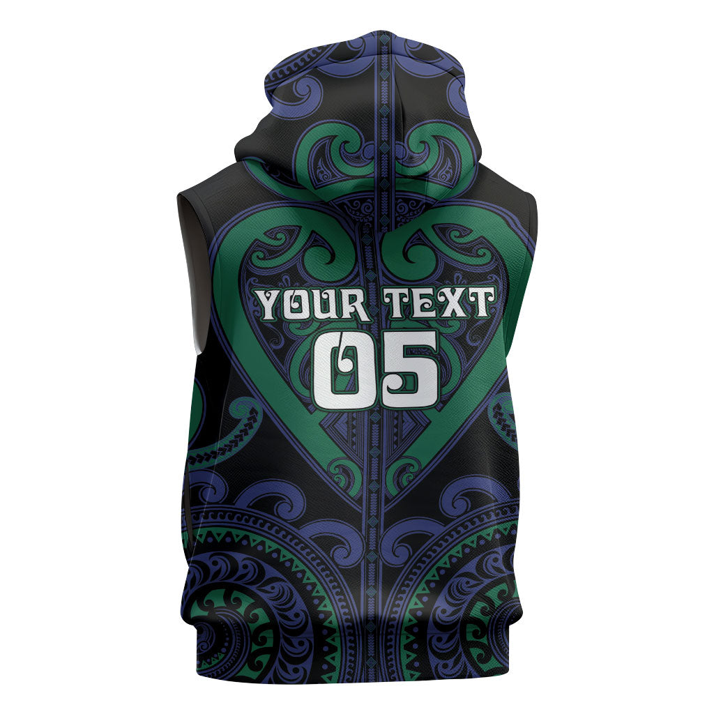 Custom Aotearoa Ngati Pikiao Sleeveless Zip Hoodie Maori Tribal Pattern LT05 - Polynesian Pride