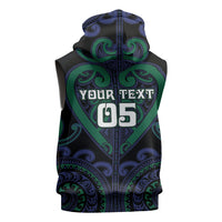 Custom Aotearoa Ngati Pikiao Sleeveless Zip Hoodie Maori Tribal Pattern LT05 - Polynesian Pride