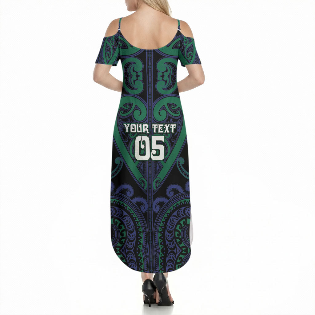 Custom Aotearoa Ngati Pikiao Summer Maxi Dress Maori Tribal Pattern LT05 - Polynesian Pride