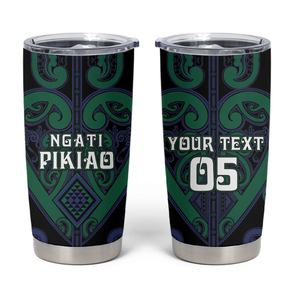Custom Aotearoa Ngati Pikiao Tumbler Cup Maori Tribal Pattern LT05 Green - Polynesian Pride