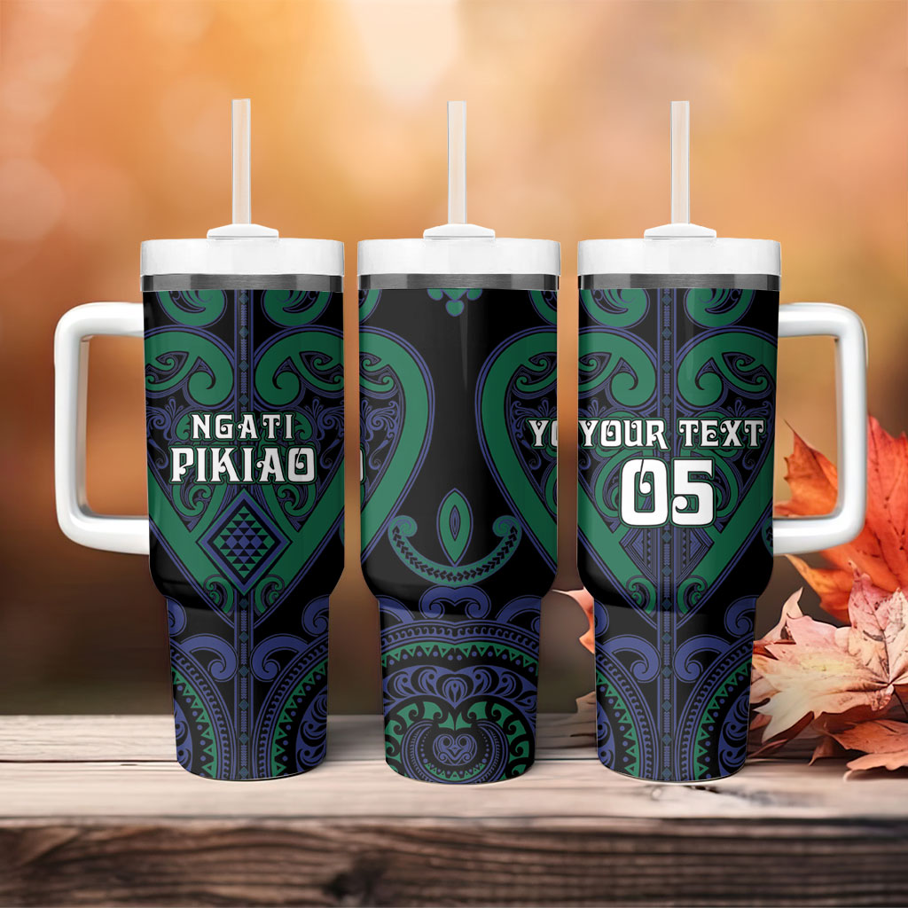 Custom Aotearoa Ngati Pikiao Tumbler With Handle Maori Tribal Pattern LT05 - Polynesian Pride