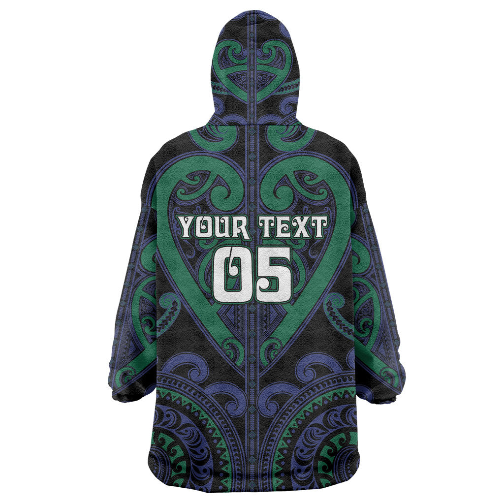 Custom Aotearoa Ngati Pikiao Wearable Blanket Hoodie Maori Tribal Pattern LT05 - Polynesian Pride