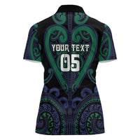 Custom Aotearoa Ngati Pikiao Women Polo Shirt Maori Tribal Pattern LT05 - Polynesian Pride
