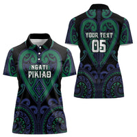 Custom Aotearoa Ngati Pikiao Women Polo Shirt Maori Tribal Pattern LT05 - Polynesian Pride