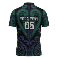 Custom Aotearoa Ngati Pikiao Zipper Polo Shirt Maori Tribal Pattern LT05 - Polynesian Pride