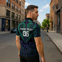 Custom Aotearoa Ngati Pikiao Zipper Polo Shirt Maori Tribal Pattern LT05 - Polynesian Pride