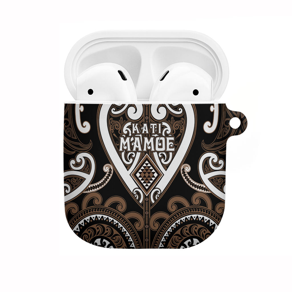 Aotearoa Kati Mamoe AirPods Case Maori Tribal Pattern LT05 Brown - Polynesian Pride