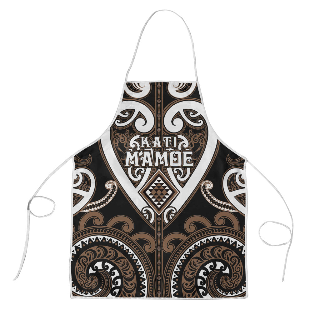 Aotearoa Kati Mamoe Apron Maori Tribal Pattern LT05 Brown - Polynesian Pride