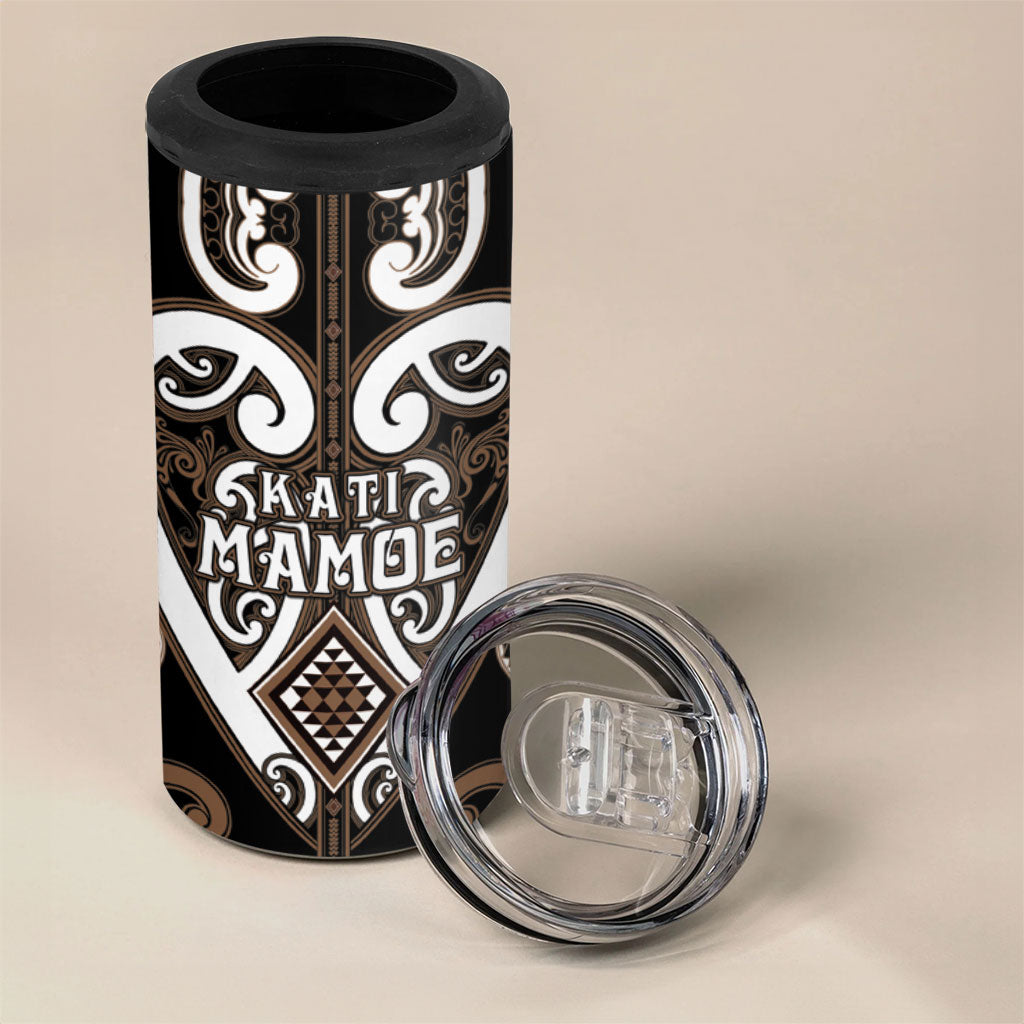 Custom Aotearoa Kati Mamoe 4 in 1 Can Cooler Tumbler Maori Tribal Pattern LT05 - Polynesian Pride