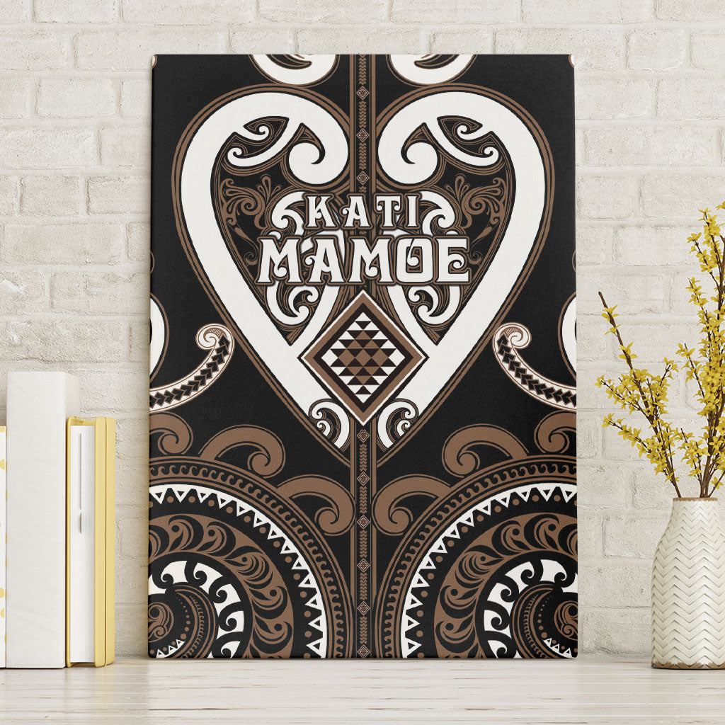 Aotearoa Kati Mamoe Canvas Wall Art Maori Tribal Pattern LT05 Without Frame Brown - Polynesian Pride