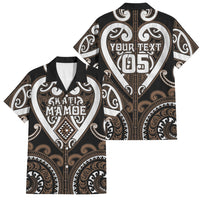 Custom Aotearoa Kati Mamoe Family Matching Long Sleeve Bodycon Dress and Hawaiian Shirt Maori Tribal Pattern LT05 Dad's Shirt - Short Sleeve Brown - Polynesian Pride