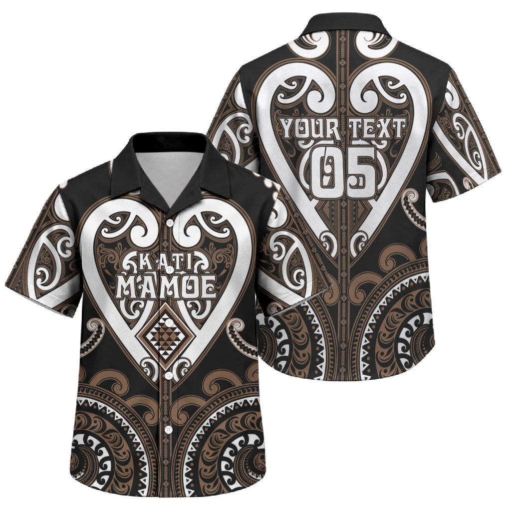 Custom Aotearoa Kati Mamoe Family Matching Long Sleeve Bodycon Dress and Hawaiian Shirt Maori Tribal Pattern LT05 Son's Shirt Brown - Polynesian Pride
