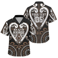 Custom Aotearoa Kati Mamoe Family Matching Long Sleeve Bodycon Dress and Hawaiian Shirt Maori Tribal Pattern LT05 Son's Shirt Brown - Polynesian Pride