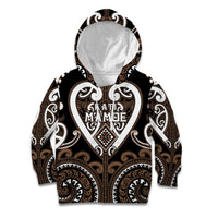 Custom Aotearoa Kati Mamoe Kid Hoodie Maori Tribal Pattern LT05 Hoodie Brown - Polynesian Pride