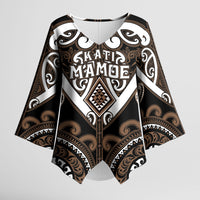 Custom Aotearoa Kati Mamoe Kimono Sleeve Blouse Maori Tribal Pattern LT05 Female Brown - Polynesian Pride