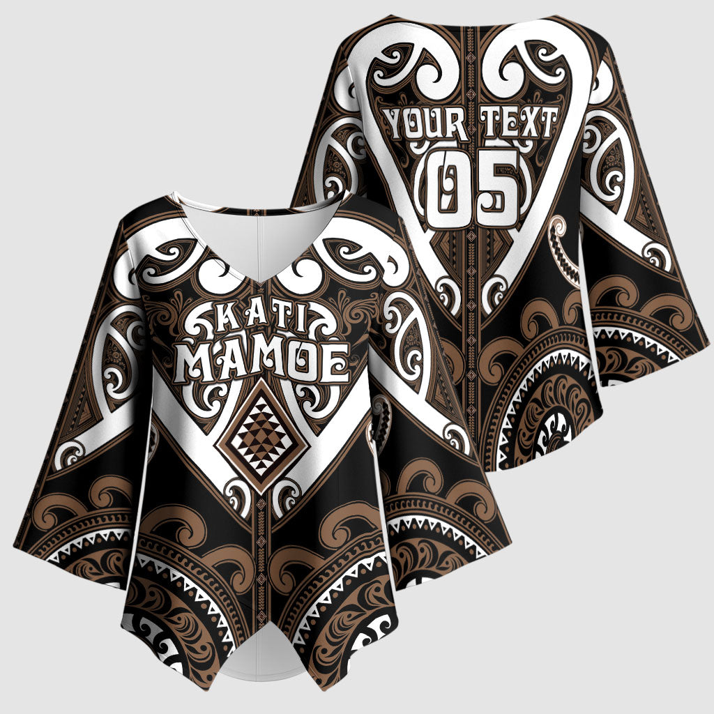 Custom Aotearoa Kati Mamoe Kimono Sleeve Blouse Maori Tribal Pattern LT05 - Polynesian Pride