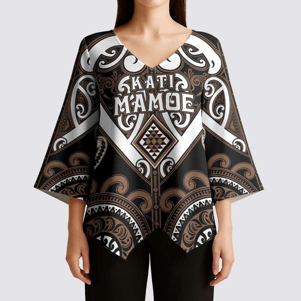 Custom Aotearoa Kati Mamoe Kimono Sleeve Blouse Maori Tribal Pattern LT05 - Polynesian Pride