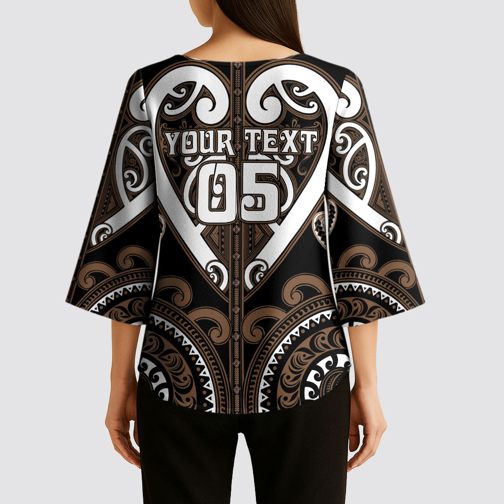Custom Aotearoa Kati Mamoe Kimono Sleeve Blouse Maori Tribal Pattern LT05 - Polynesian Pride