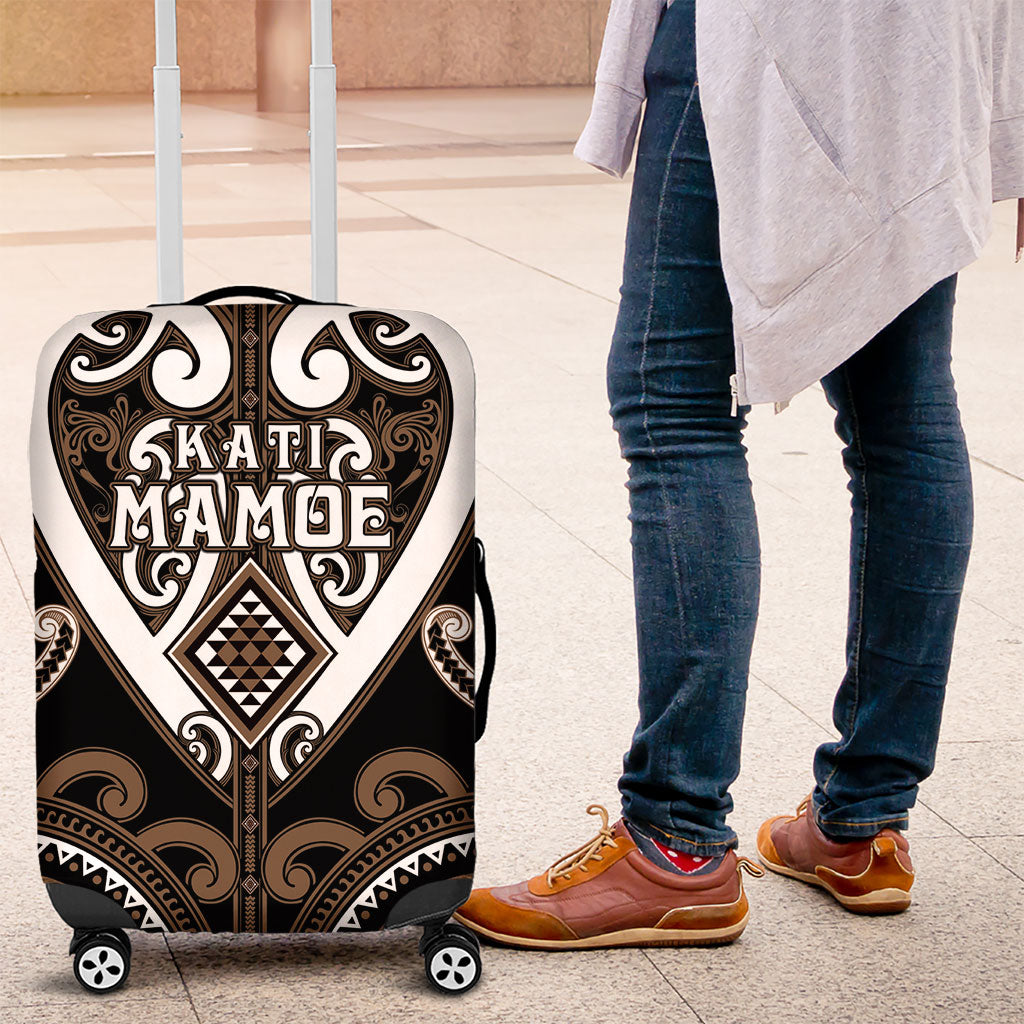 Aotearoa Kati Mamoe Luggage Cover Maori Tribal Pattern LT05 Brown - Polynesian Pride