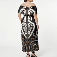Custom Aotearoa Kati Mamoe Off Shoulder Maxi Dress Maori Tribal Pattern LT05 - Polynesian Pride