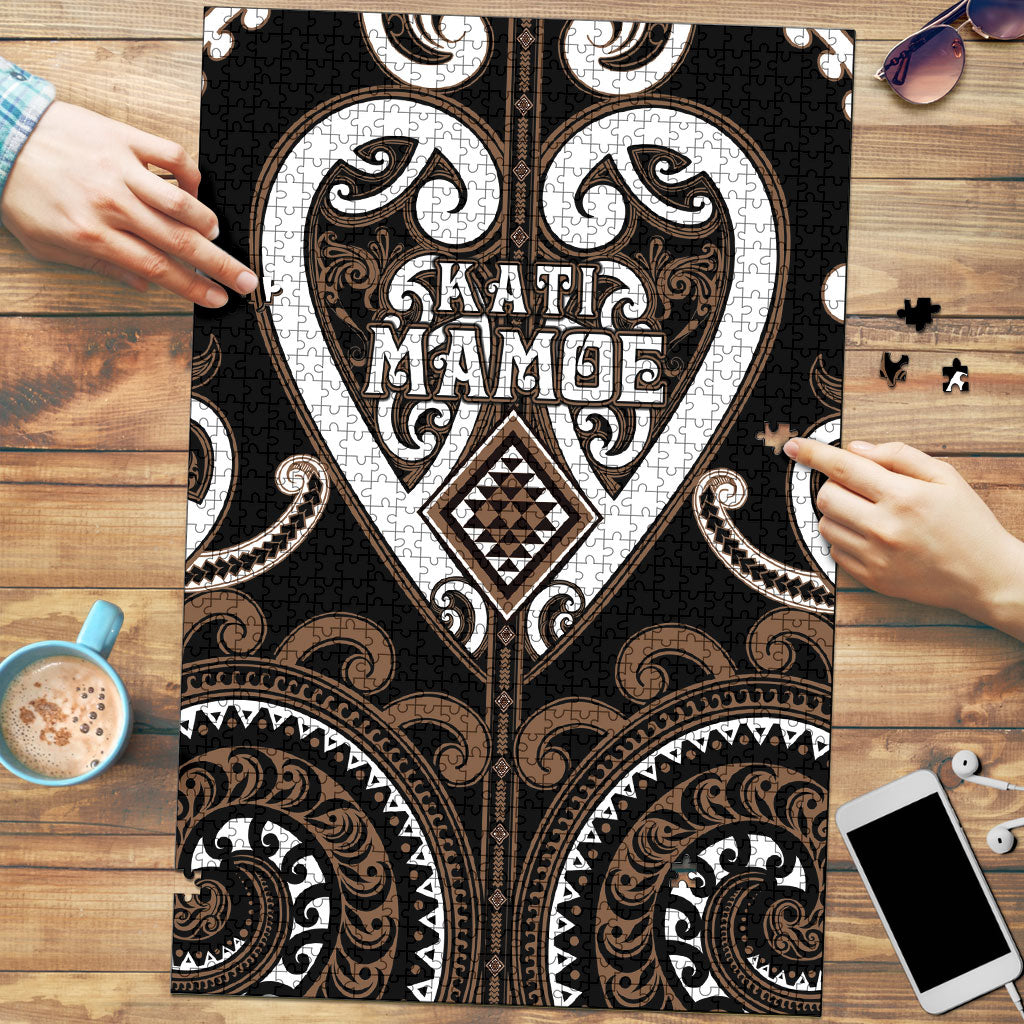 Aotearoa Kati Mamoe Puzzle Maori Tribal Pattern LT05 Brown - Polynesian Pride