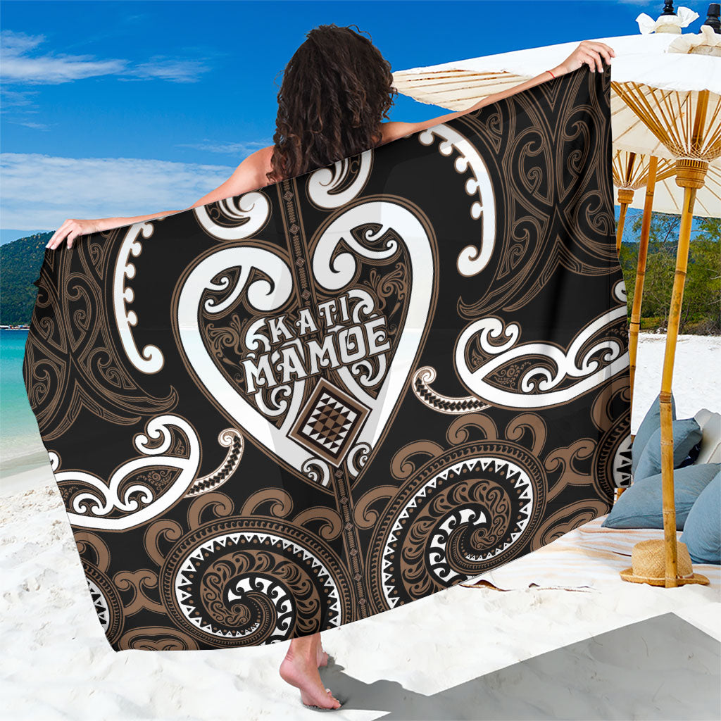 Aotearoa Kati Mamoe Sarong Maori Tribal Pattern LT05 One Size 44 x 66 inches Brown - Polynesian Pride