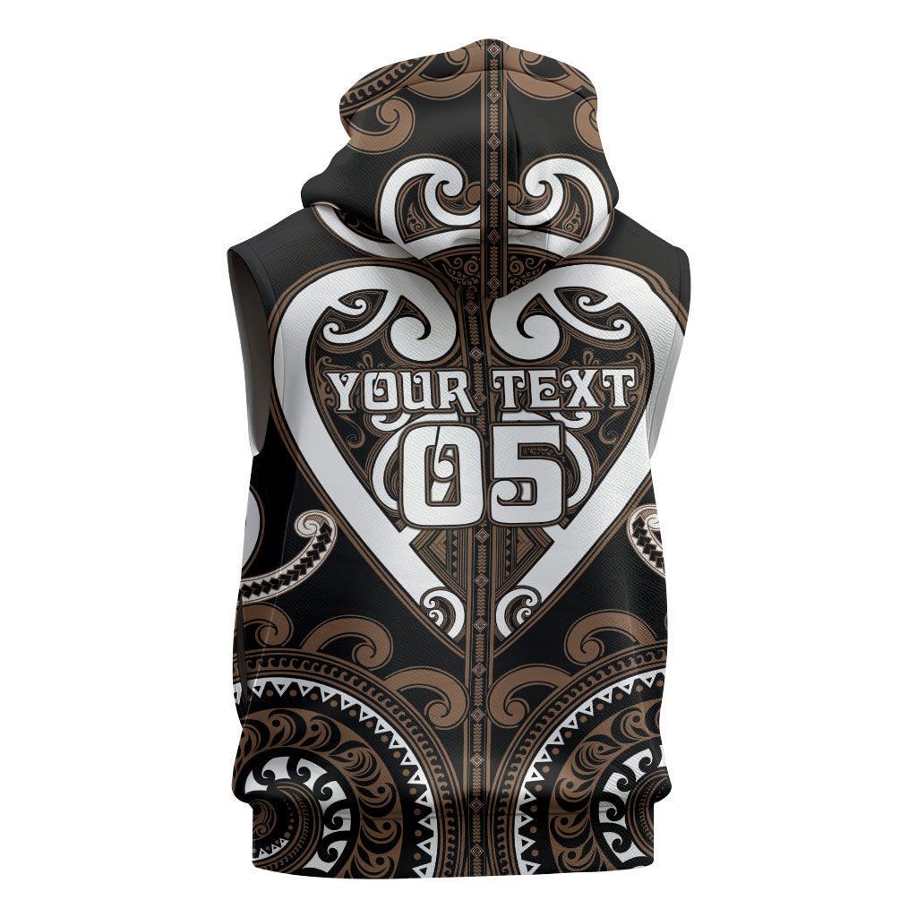 Custom Aotearoa Kati Mamoe Sleeveless Hoodie Maori Tribal Pattern LT05 - Polynesian Pride