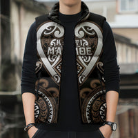 Custom Aotearoa Kati Mamoe Sleeveless Puffer Jacket Maori Tribal Pattern LT05 - Polynesian Pride