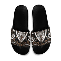 Aotearoa Kati Mamoe Slide Sandals Maori Tribal Pattern LT05 Brown - Polynesian Pride