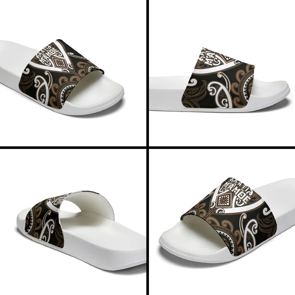 Aotearoa Kati Mamoe Slide Sandals Maori Tribal Pattern LT05 - Polynesian Pride