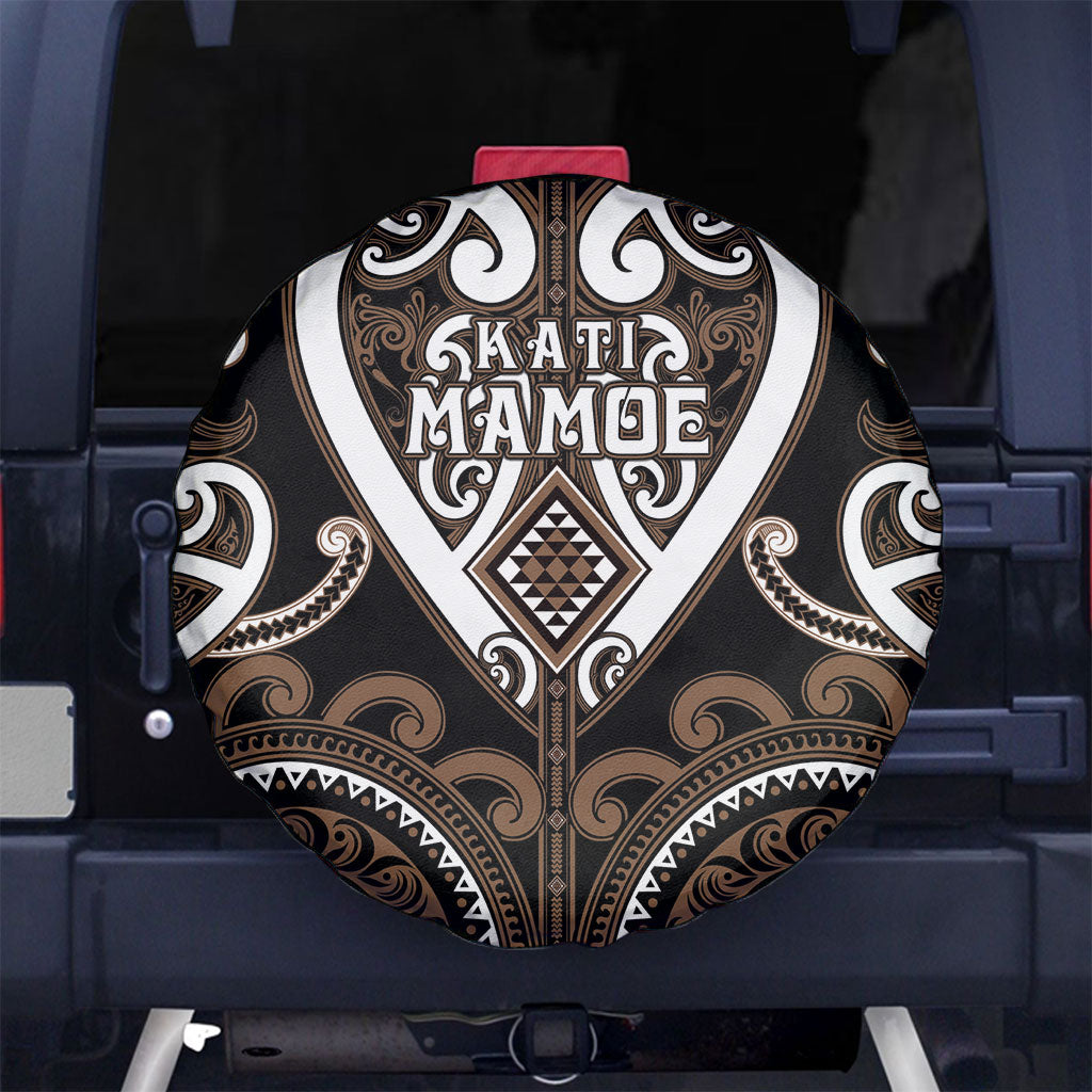 Aotearoa Kati Mamoe Spare Tire Cover Maori Tribal Pattern LT05 No hole Brown - Polynesian Pride