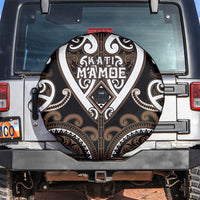 Aotearoa Kati Mamoe Spare Tire Cover Maori Tribal Pattern LT05 Brown - Polynesian Pride