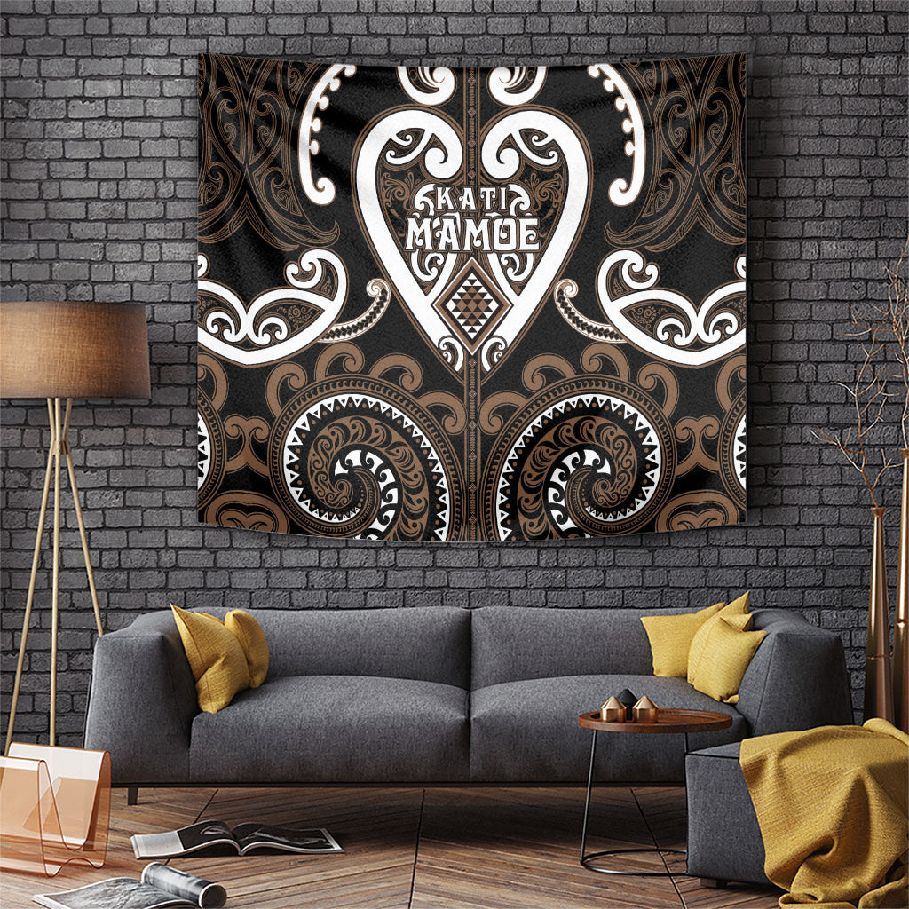 Aotearoa Kati Mamoe Tapestry Maori Tribal Pattern LT05 Brown - Polynesian Pride