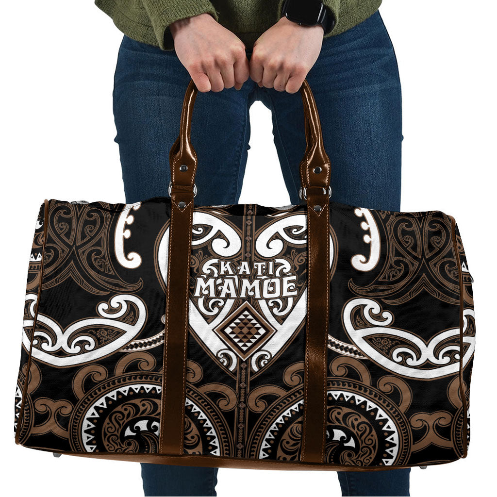 Aotearoa Kati Mamoe Travel Bag Maori Tribal Pattern LT05 Brown - Polynesian Pride