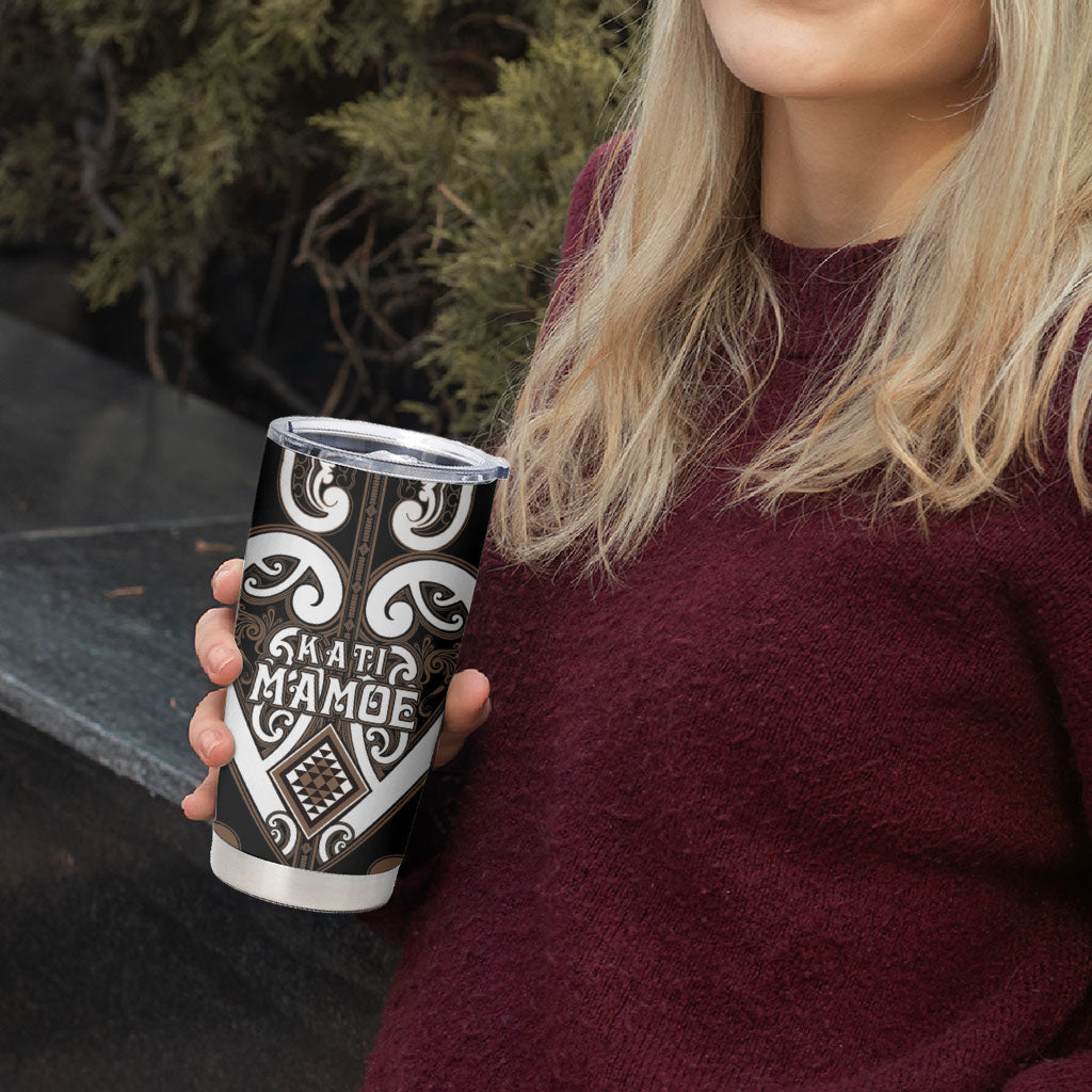 Custom Aotearoa Kati Mamoe Tumbler Cup Maori Tribal Pattern LT05 - Polynesian Pride