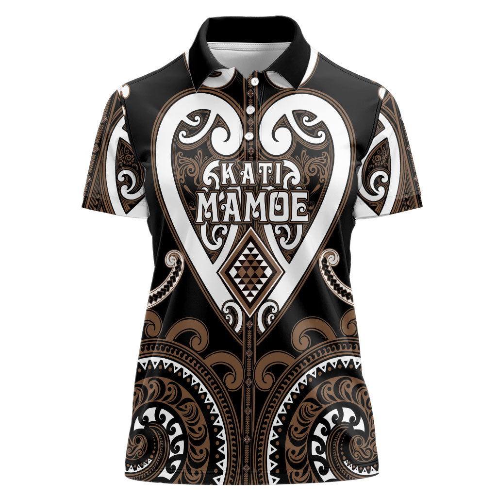 Custom Aotearoa Kati Mamoe Women Polo Shirt Maori Tribal Pattern