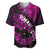 Hawaii Maui Baseball Jersey Polynesian Fish Hook Hibiscus Pink Version LT05 Pink - Polynesian Pride