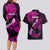 Hawaii Maui Couples Matching Long Sleeve Bodycon Dress and Hawaiian Shirt Polynesian Fish Hook Hibiscus Pink Version LT05 - Polynesian Pride