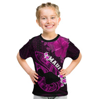 Hawaii Maui Kid T Shirt Polynesian Fish Hook Hibiscus Pink Version LT05 Pink - Polynesian Pride