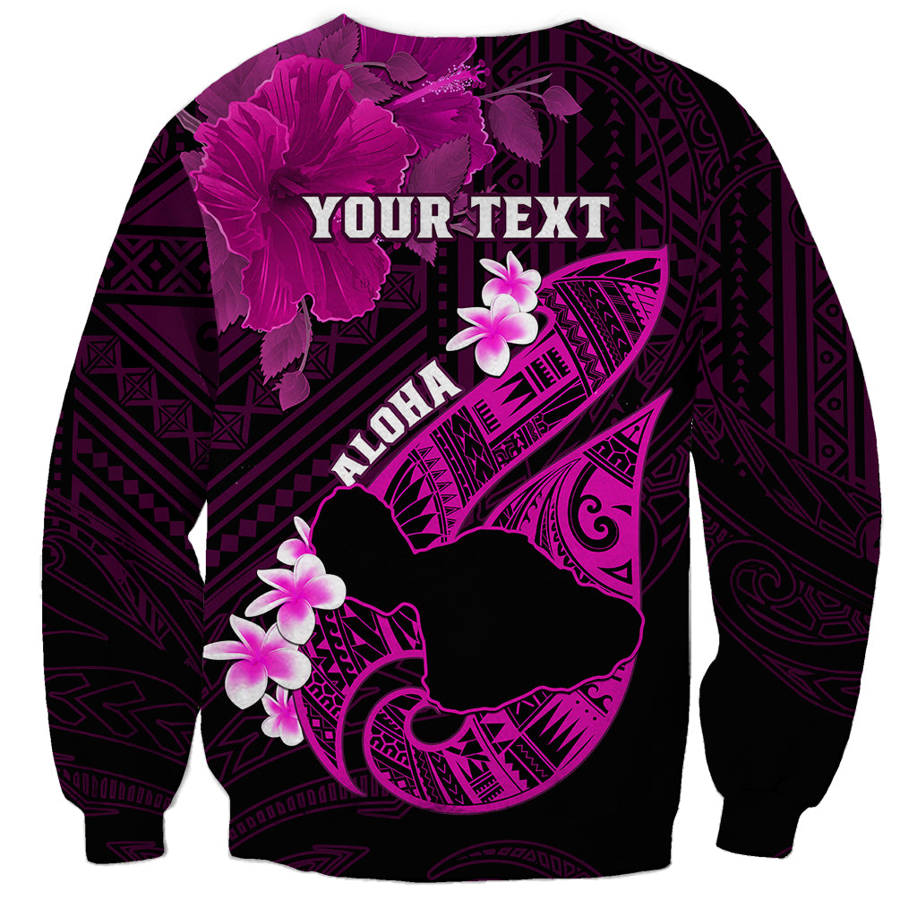 Personalized Hawaii Maui Sweatshirt Polynesian Fish Hook Hibiscus Pink Version LT05 - Polynesian Pride